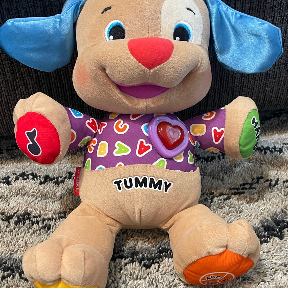 Fisher-Price Plush Learning Toy with Blue Ears and Red Nose